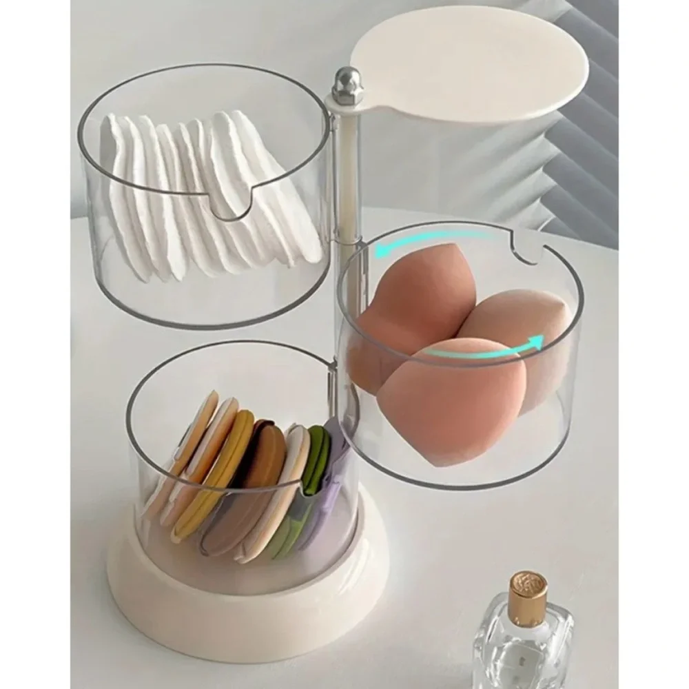 Rotating Transparent Powder Puff Container